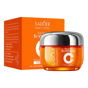 Crema facial blanqueadora 5 en 1 con vitamina C activa - Niacinamida - Piel radiante con cada aplicación