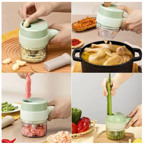 Cortador de Verduras Eléctrico Portátil 4 en 1 Premium